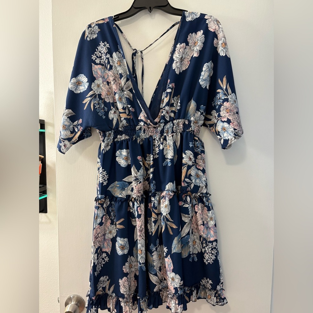 Blue B Floral Dress Womens Size Large